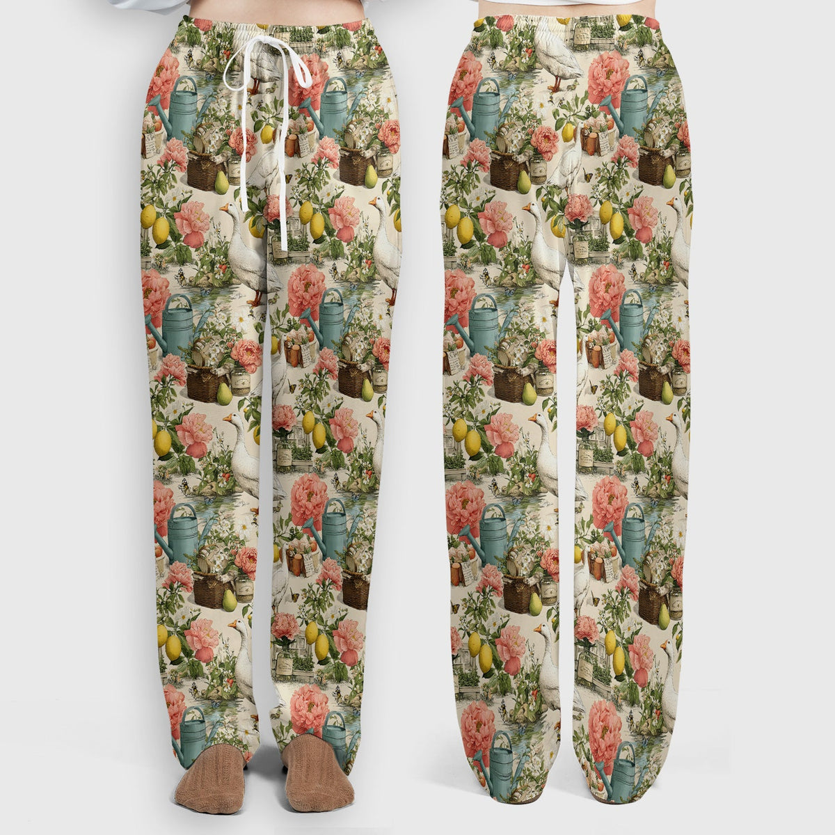 Vintage Goose Garden Floral Nurse Scrub Set