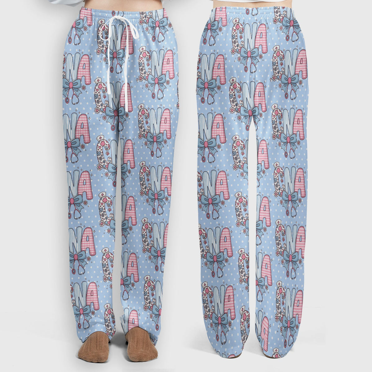 Floral Bow Nurse Scrub Set
