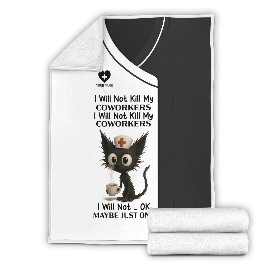 Personalized Angry Cat Coworkers Nurse Blanket