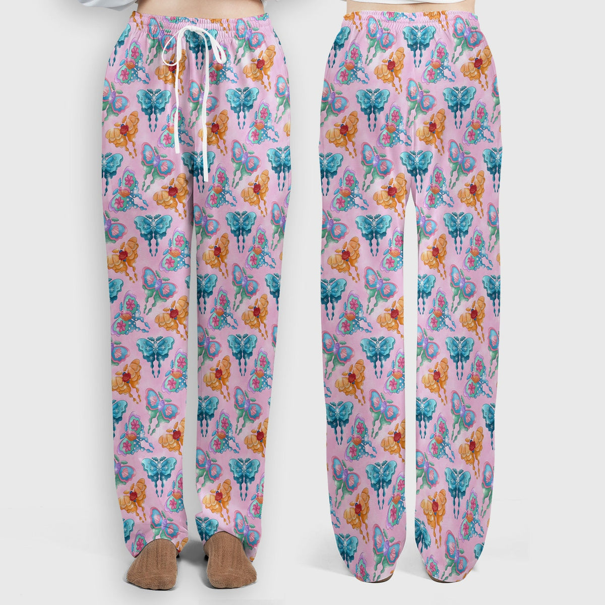Colorful Butterfly Floral Blossom Nurse Scrub Set