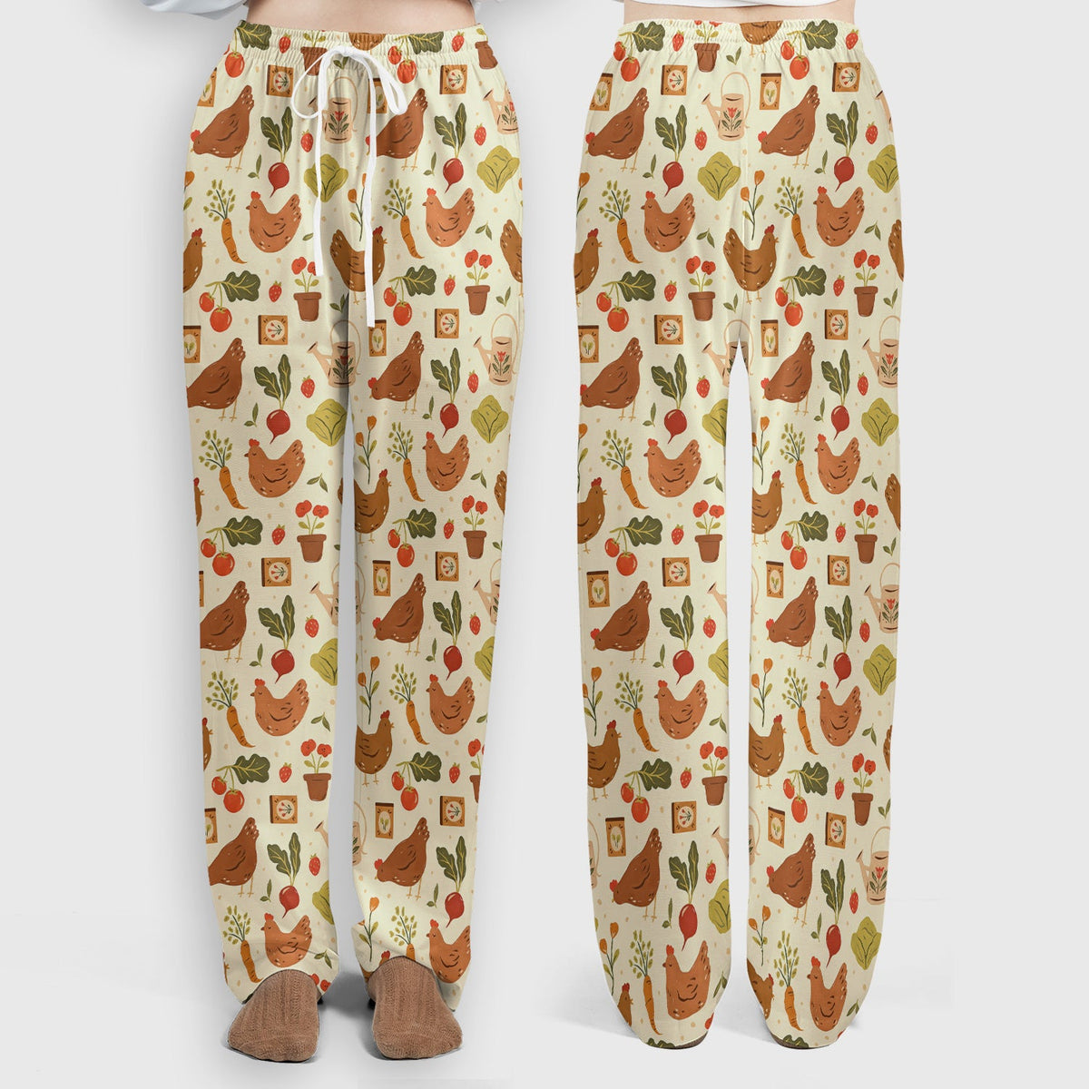 Rustic Farm Chicken Vegetable Nurse Scrub Set
