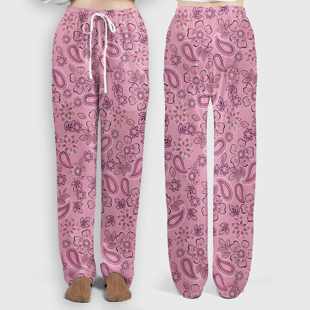 Pink Paisley Floral Nurse Scrub Set