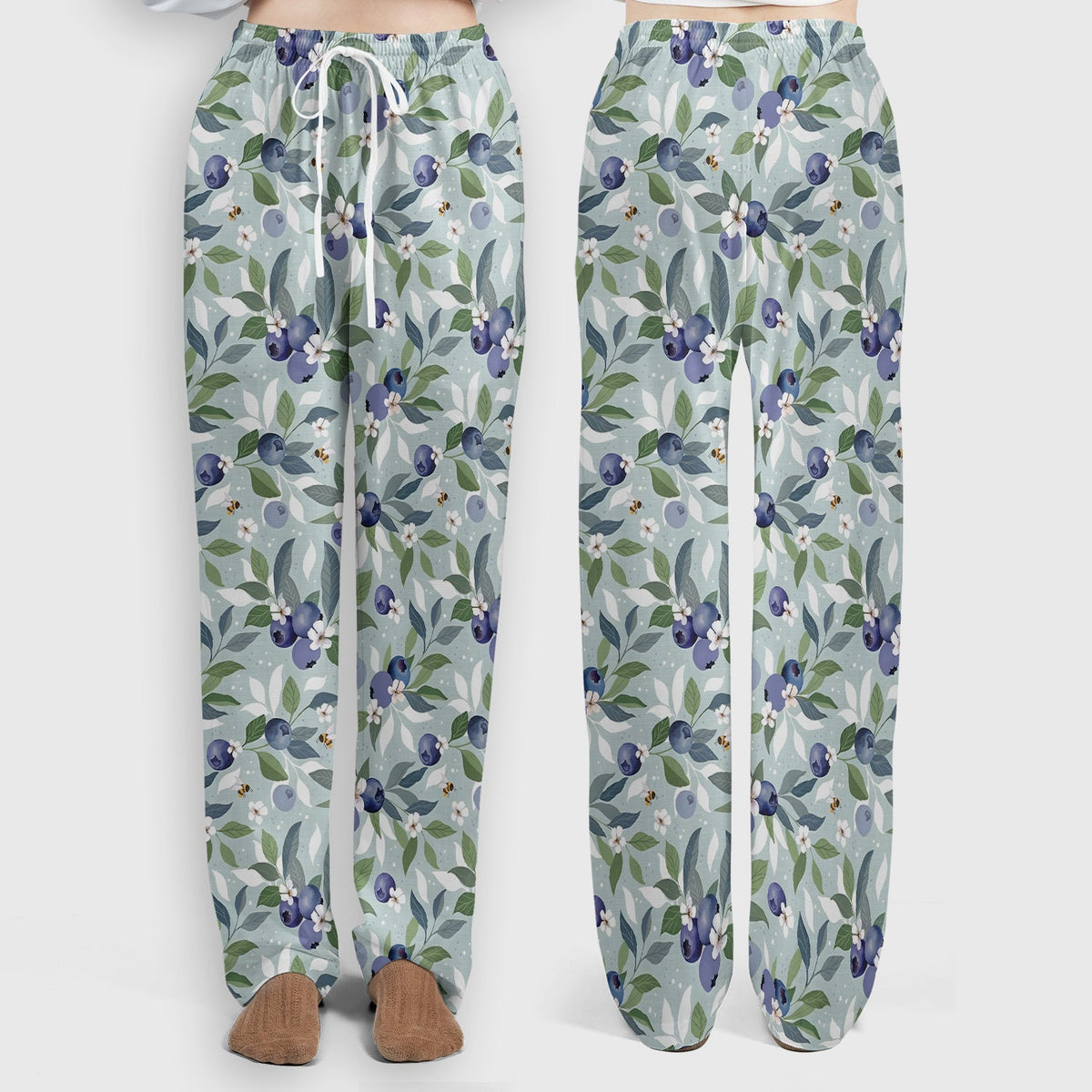 Fresh Blueberry Blossom Garden Nurse Scrub Set