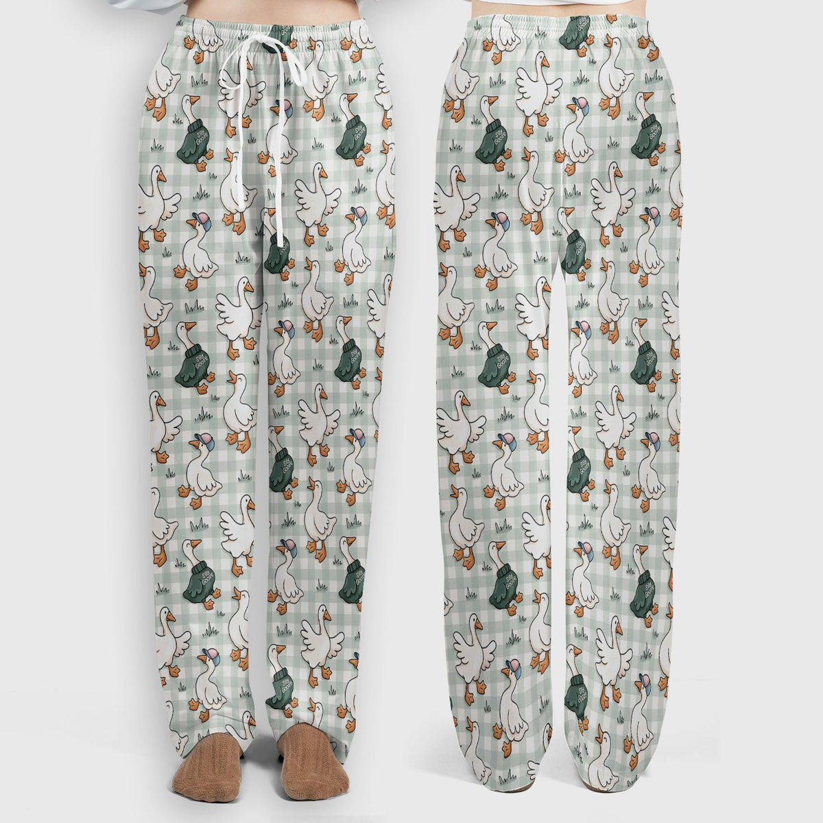 Goose Sweater Plaid Nurse Scrub Set