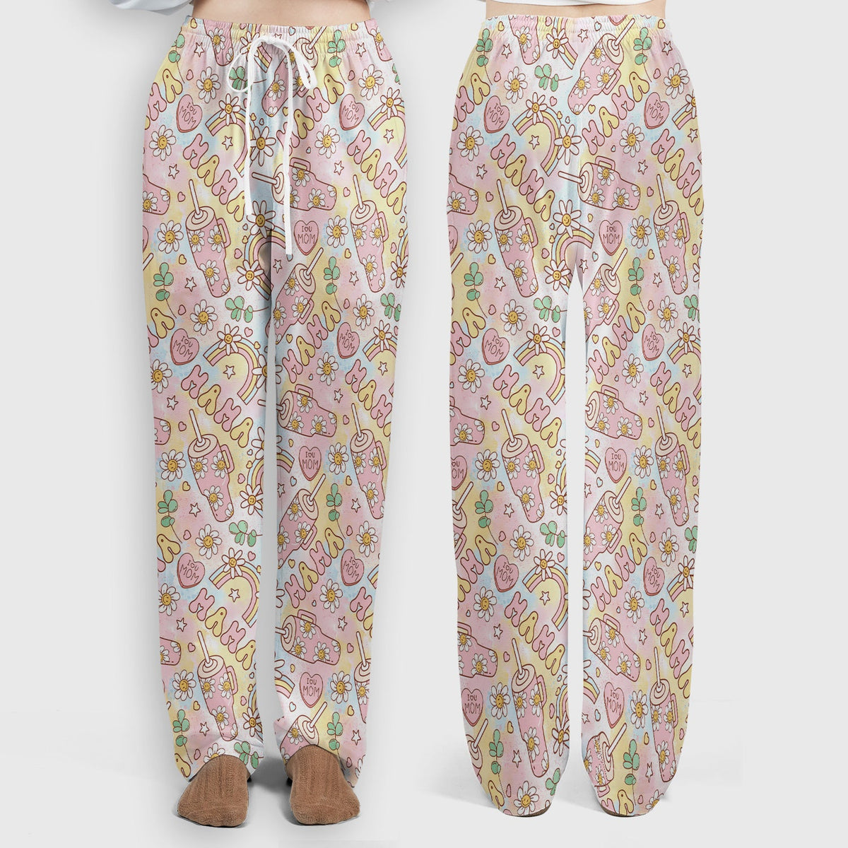 Sweet Nurse Mama Daisy Rainbow Scrub Set