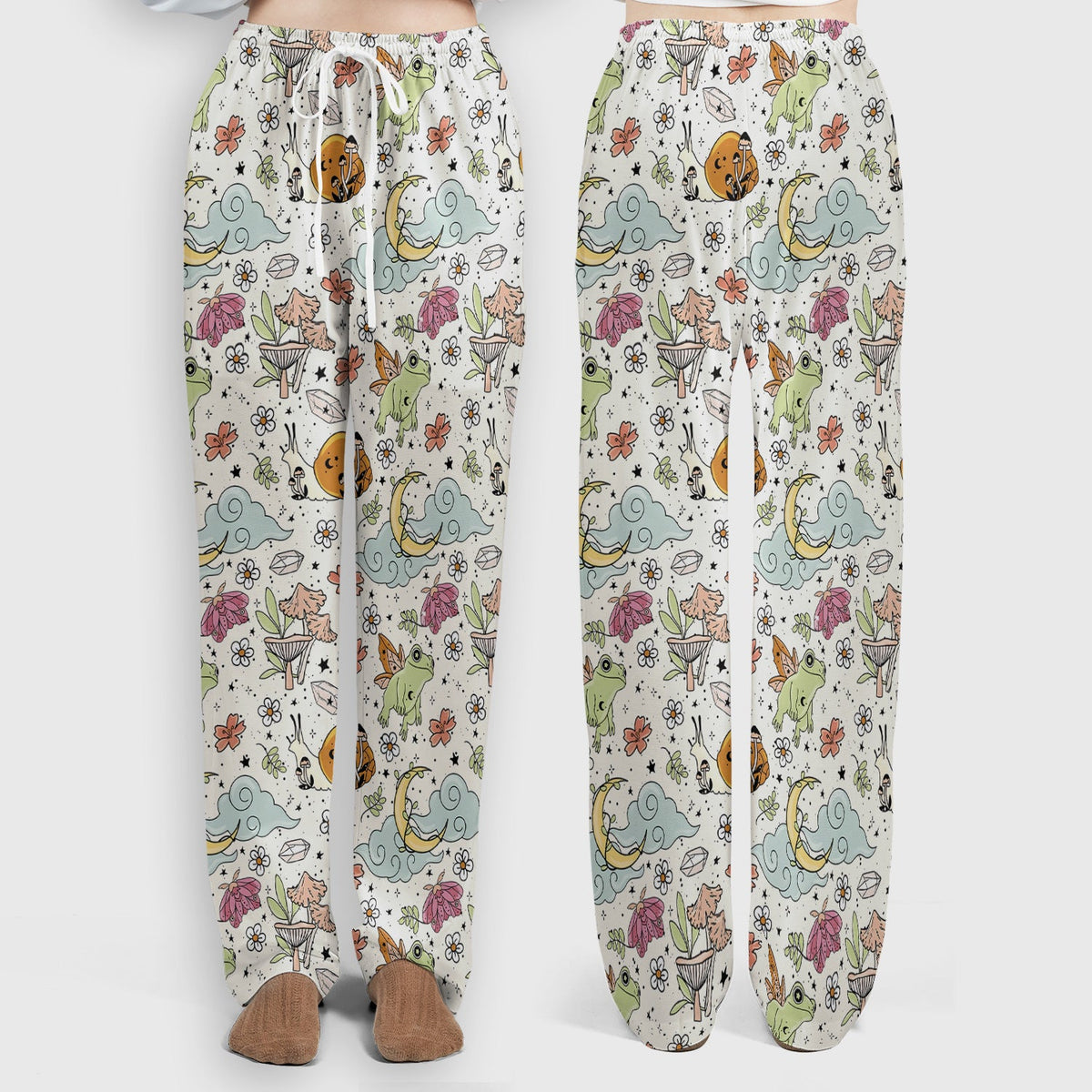Whimsical Frog Moon Mushroom Nurse Scrub Set