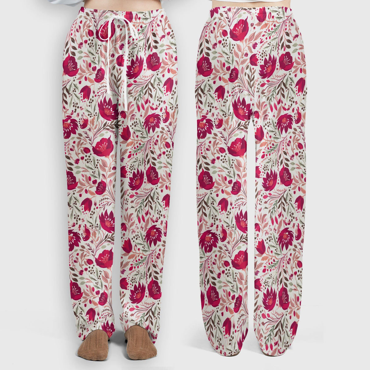 Elegant Floral Botanical Nurse Scrub Set