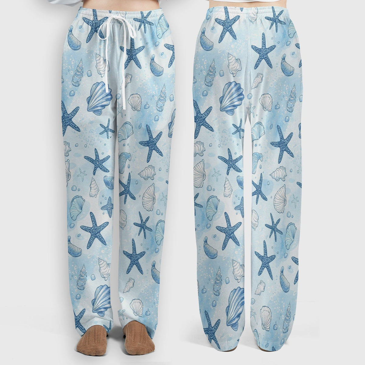 Blue Sea Shells Starfish Nurse Scrub Set