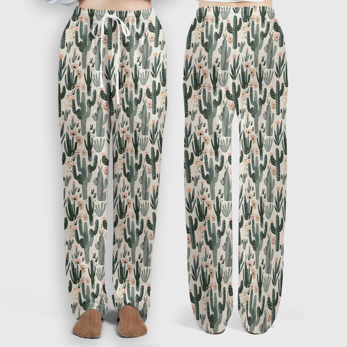 Green Cactus Desert Blossom Nurse Scrub Set