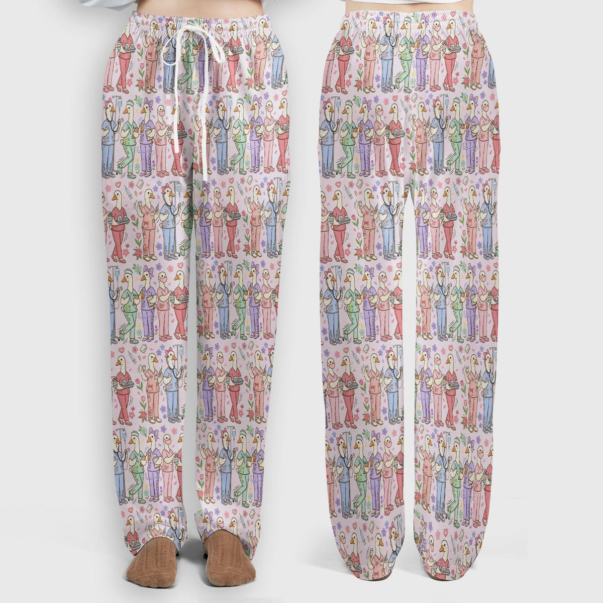 Goose Characters Floral Nurse Scrub Set