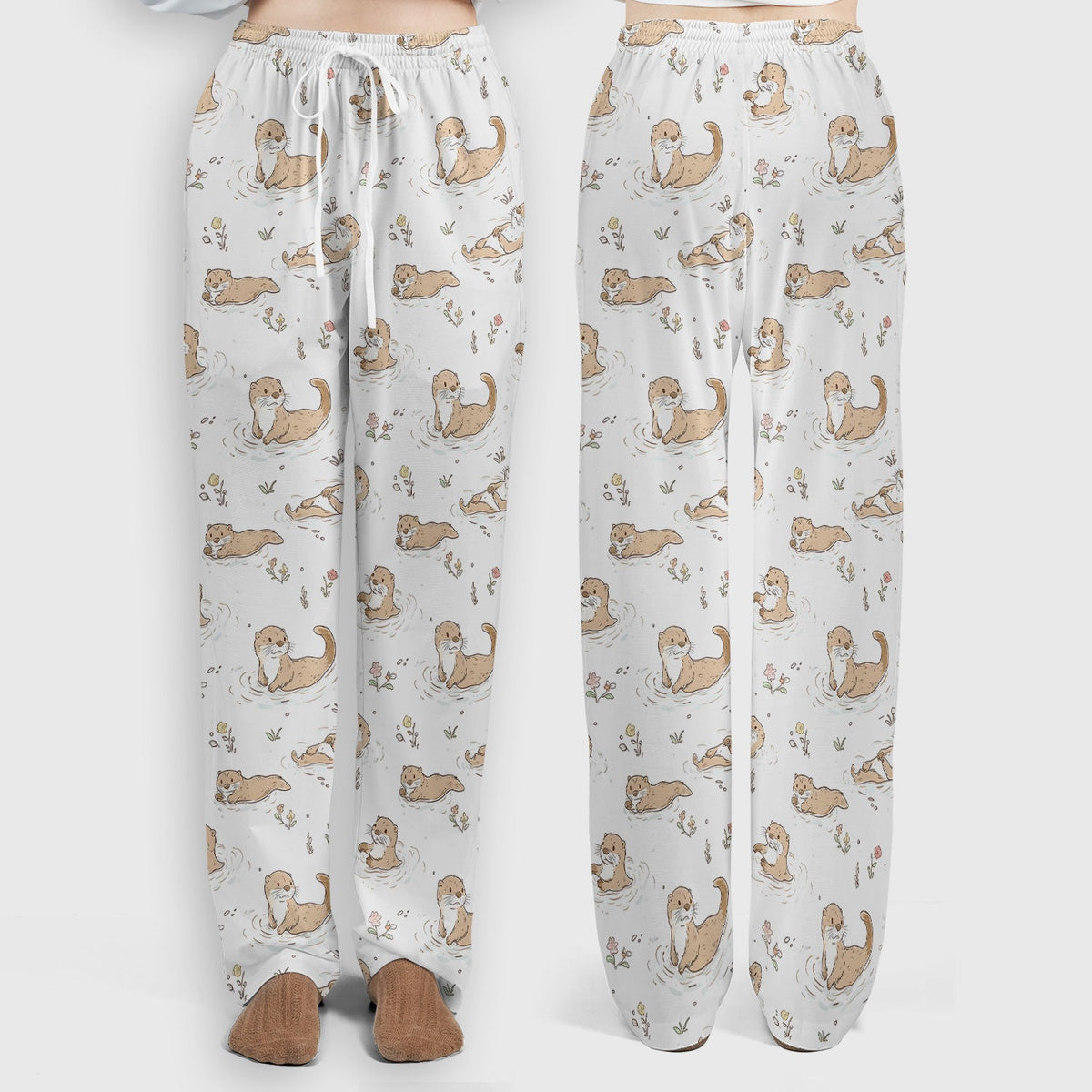 Otter Swimming Floating Water Nurse Scrub Set