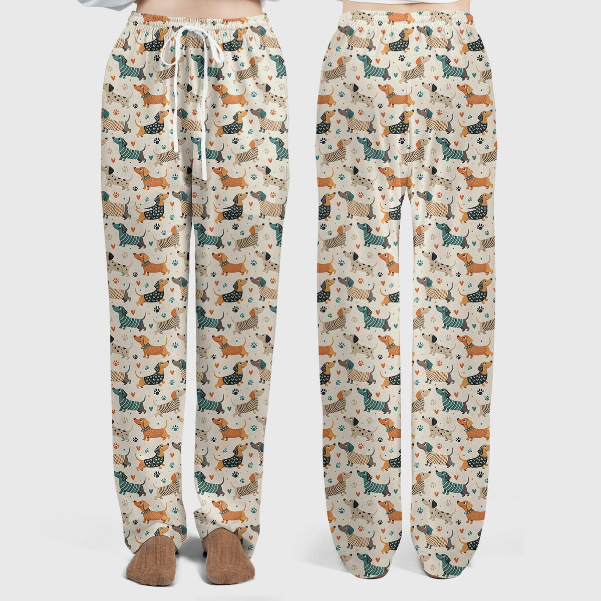 Fun Dachshund Paw Heart Nurse Scrub Set