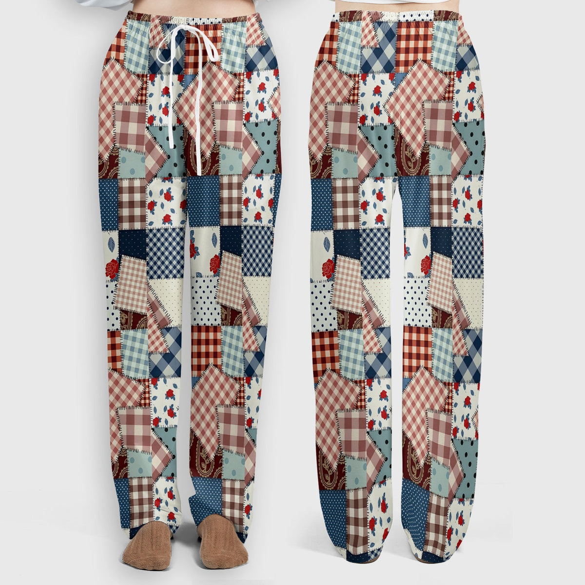 Retro Patchwork Plaid Quilt Nurse Scrub Set