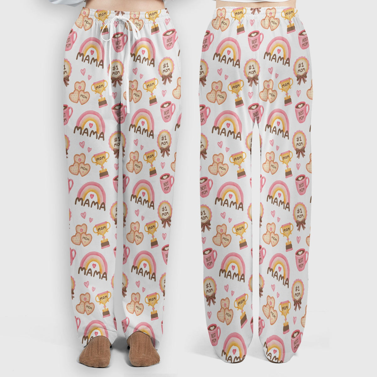 Sweet Nurse Mama Rainbow Trophy Heart Scrub Set