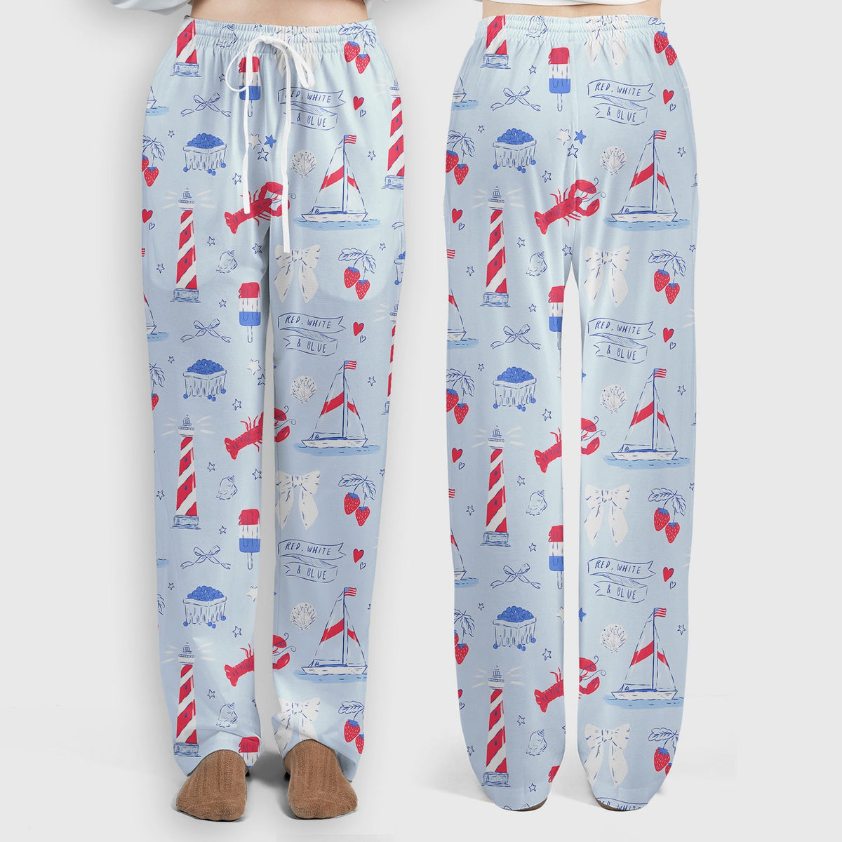 Lobster Lighthouse Sailboat Nurse Scrub Set