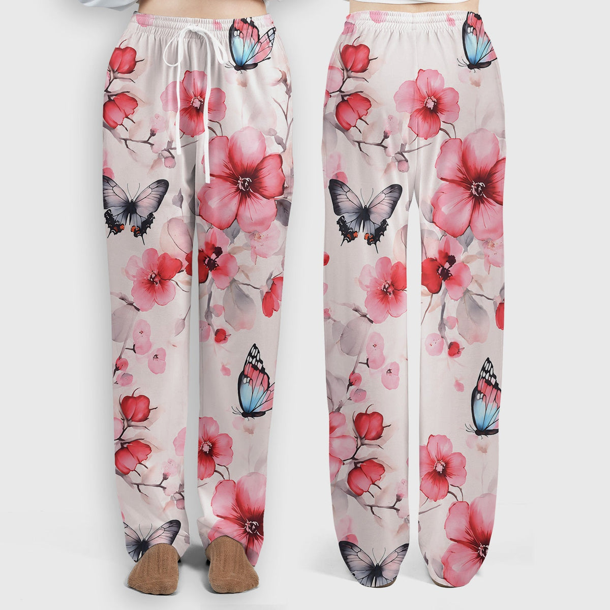 Pink Butterfly Blossom Nurse Scrub Set