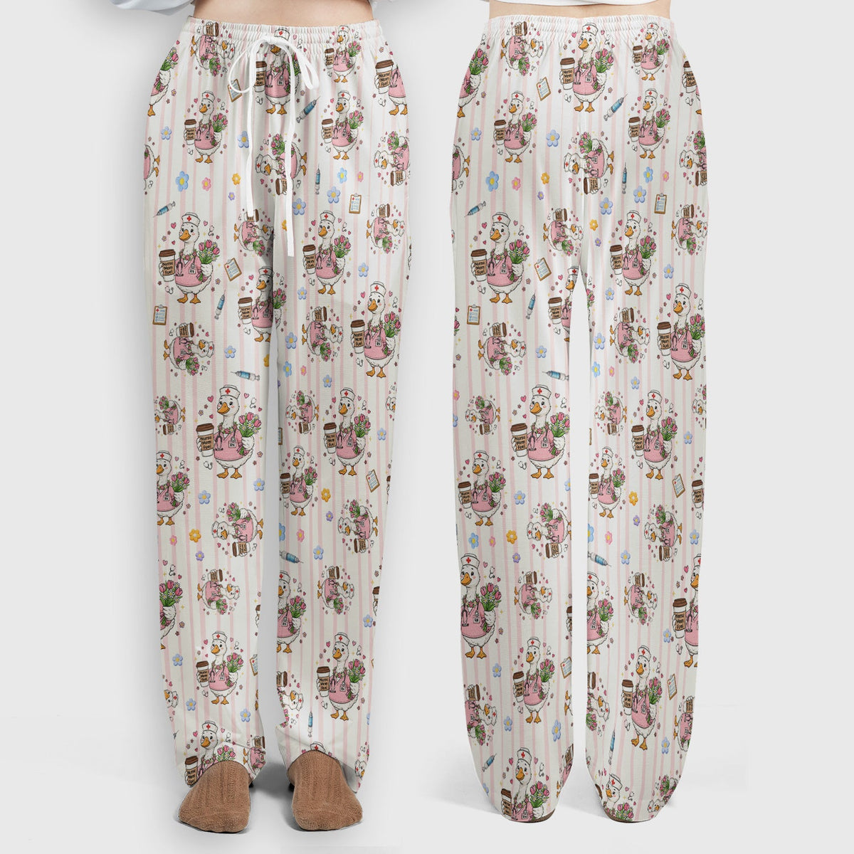 Cartoon Nurse Goose Scrub Set
