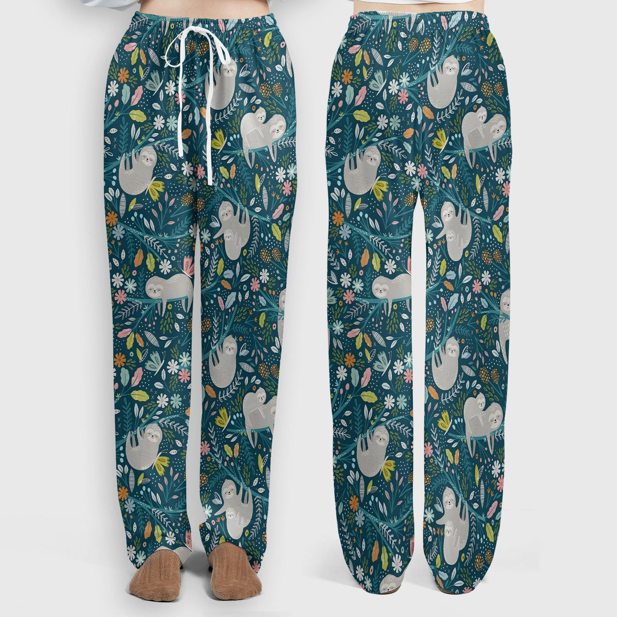 Sloth Jungle Leaf Nurse Scrub Set