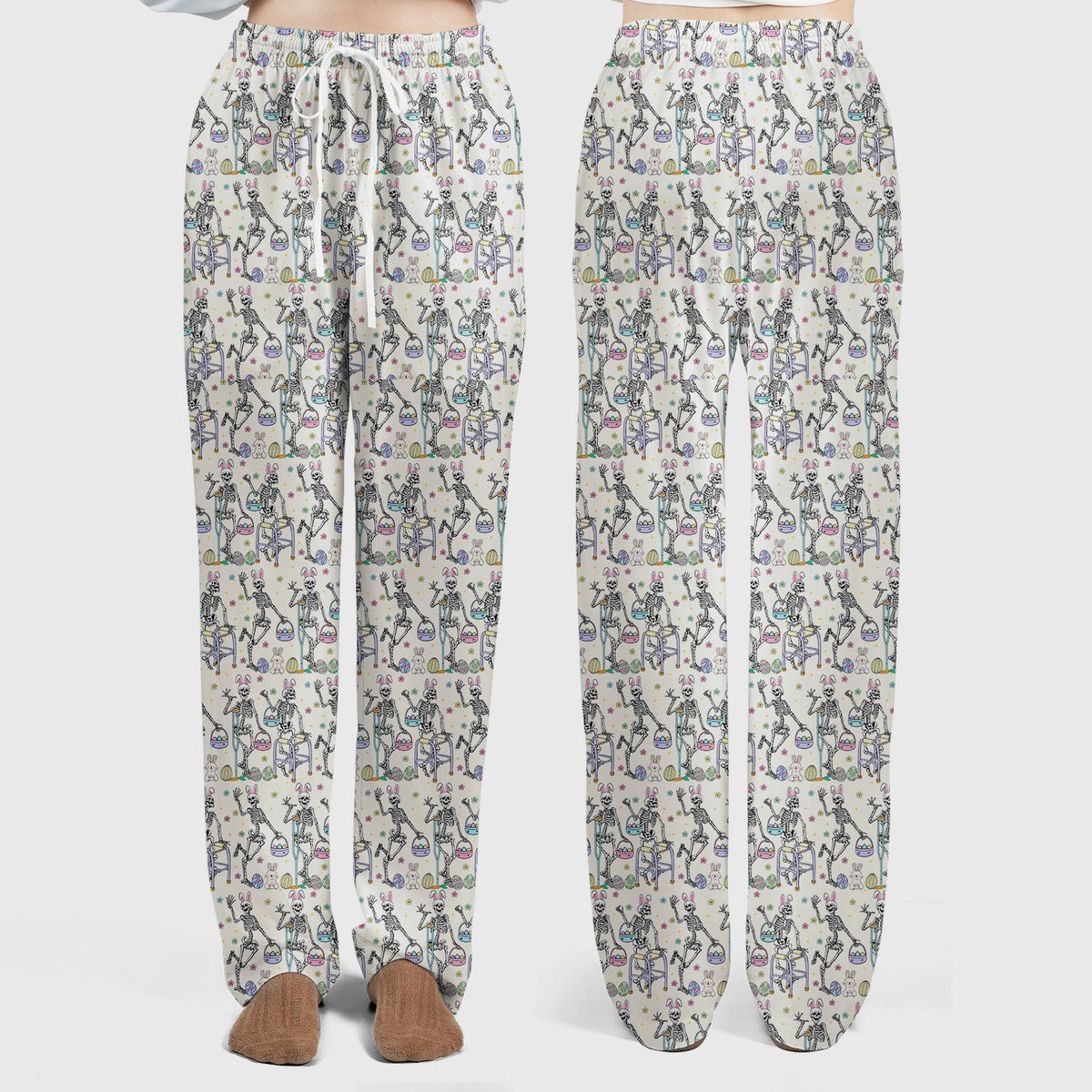 Fun Skeleton Bunny Nurse Scrub Set - Easter Gift