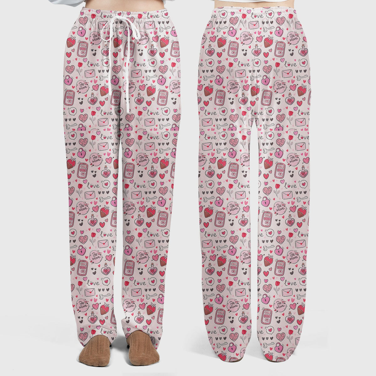 Be Mine Pink Heart Valentine Nurse Scrub Set