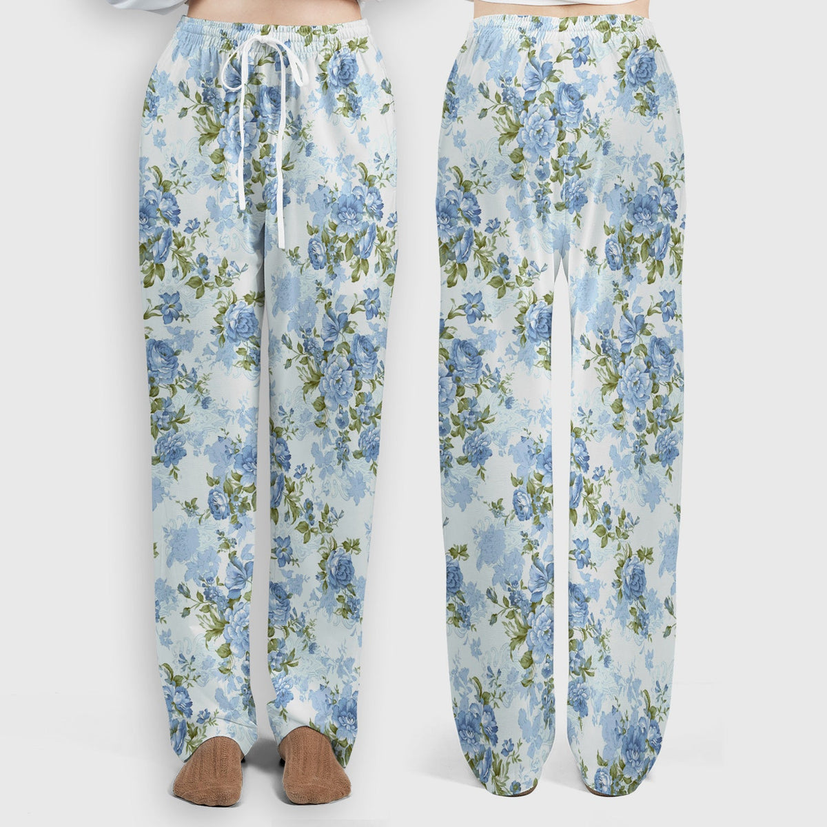 Cute Blue Floral Nurse Scrub Set