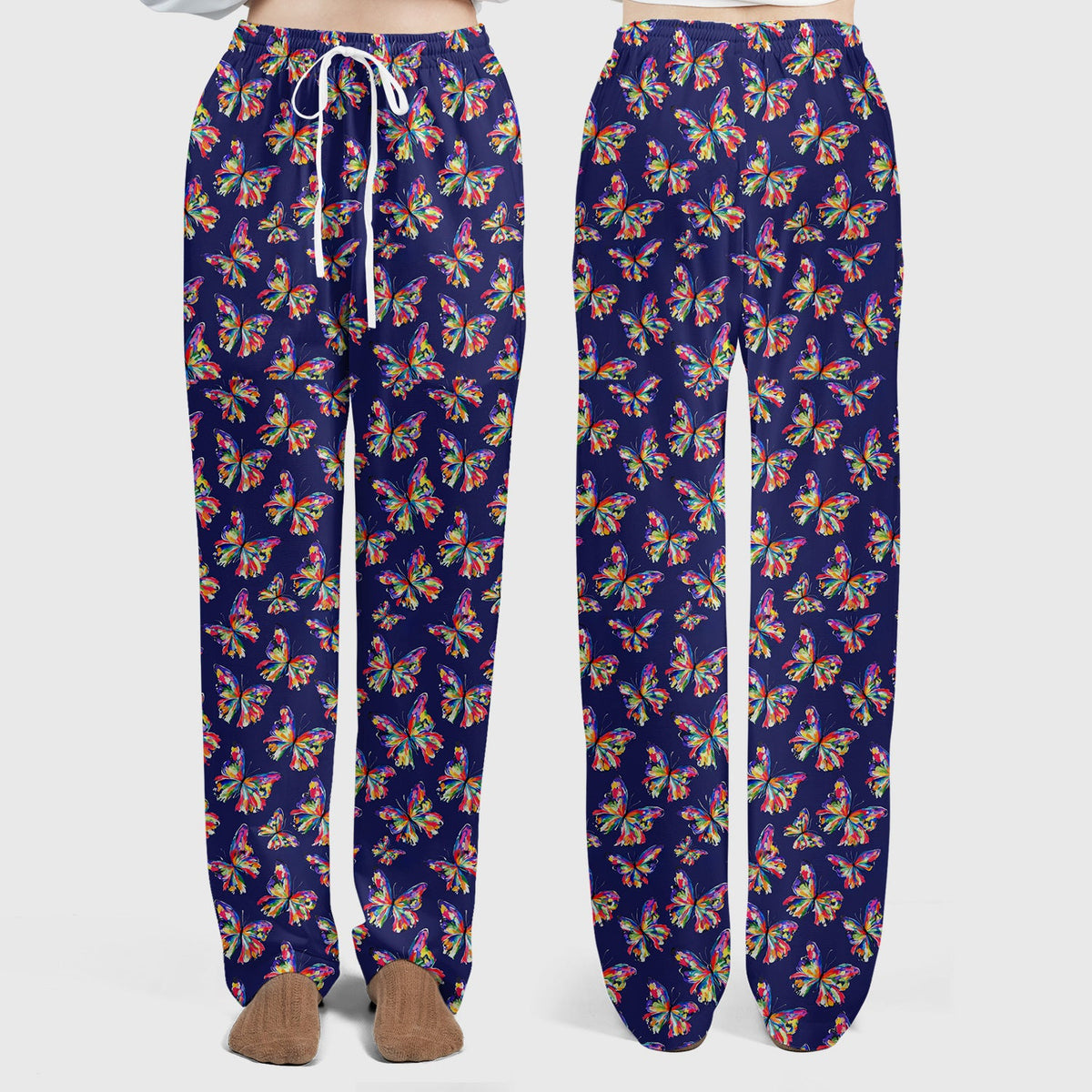 Personalized Vibrant Rainbow Butterfly Nurse Scrub Set