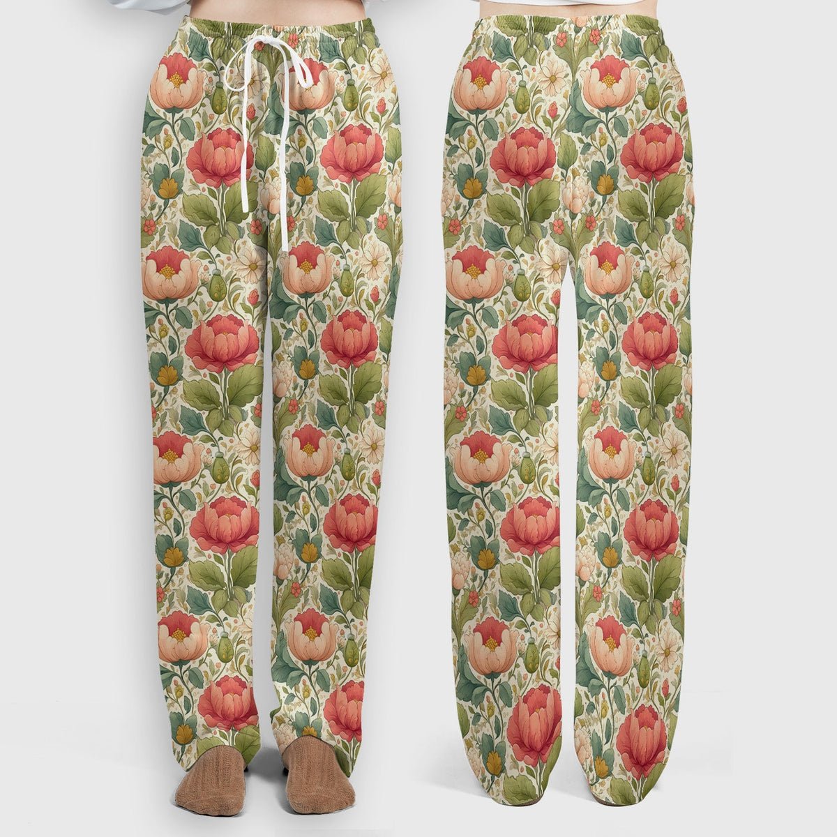 Vintage Botanical Peony Floral Nurse Scrub Set