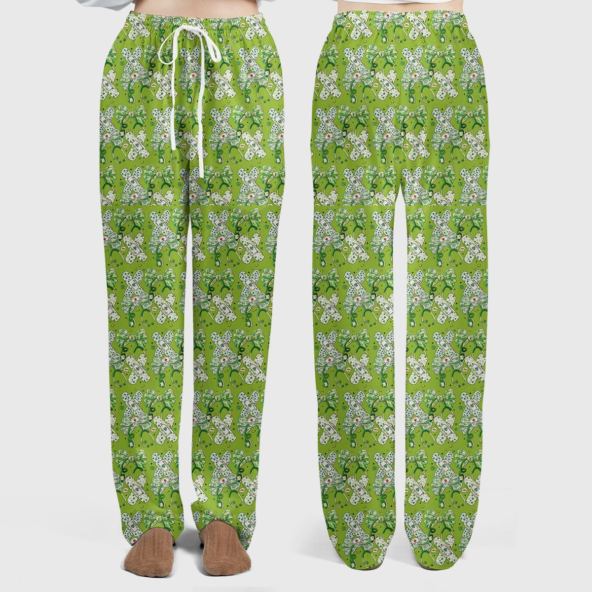 St Patrick Shamrock Stethoscope Nurse Scrub Set