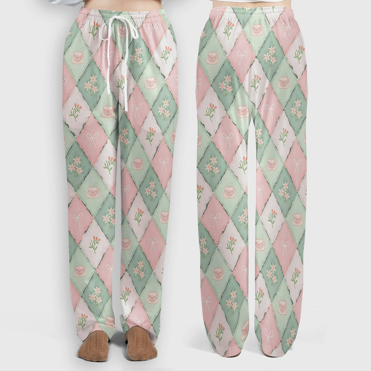 Flowers Tea Cups Nurse Scrub Set