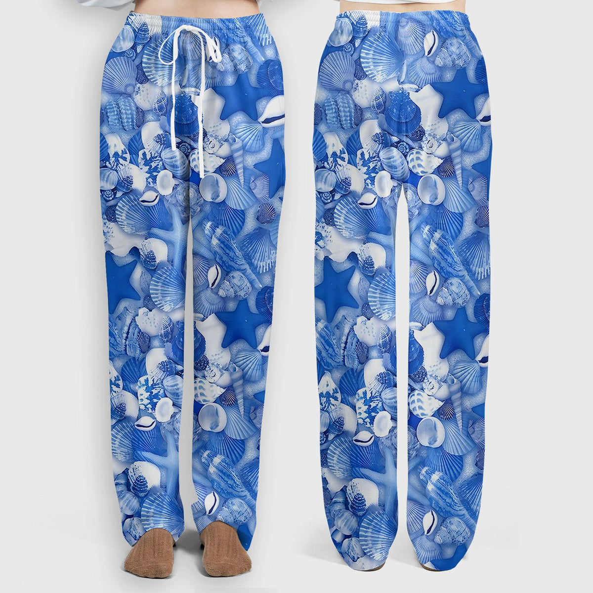 Blue Seashell Starfish Ocean Nurse Scrub Set