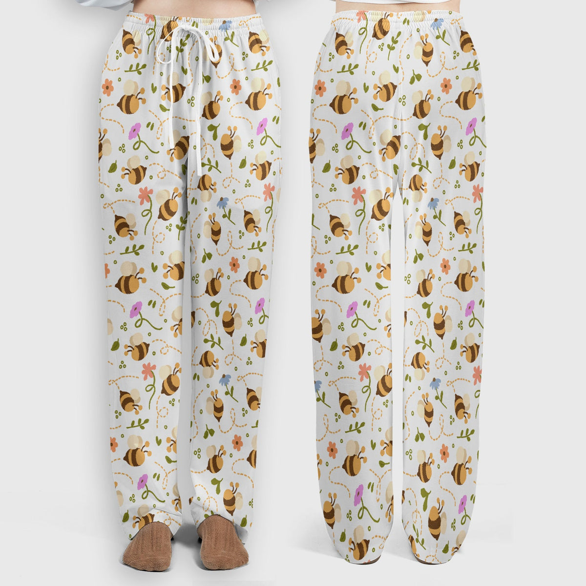 Bee Flying Floral Trail Garden Nurse Scrub Set