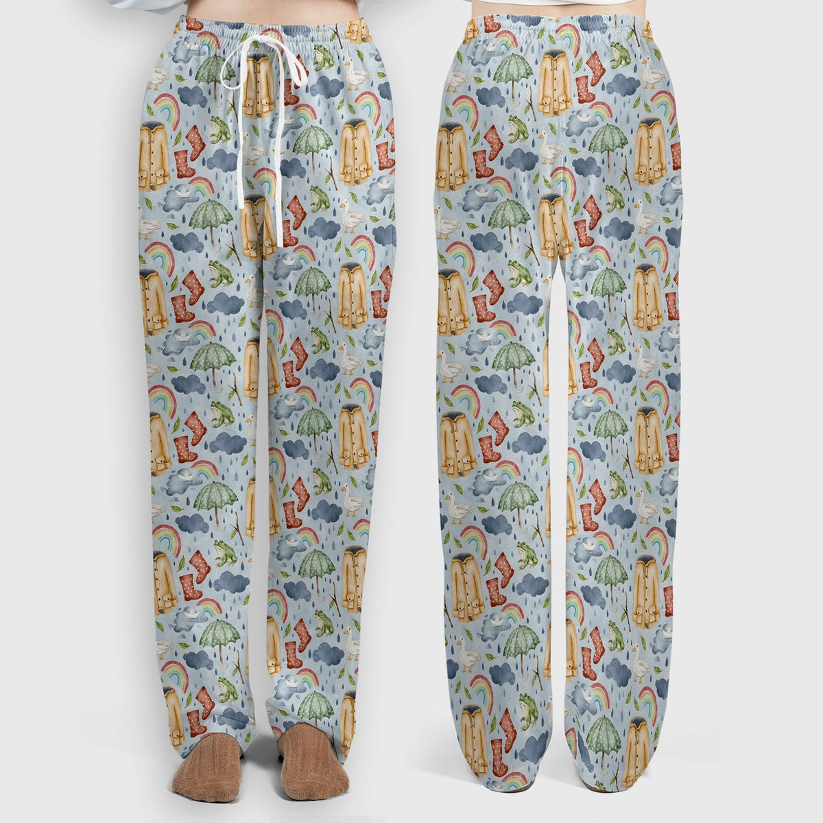 Rainy Day Ducks & Frog Nurse Scrub Set