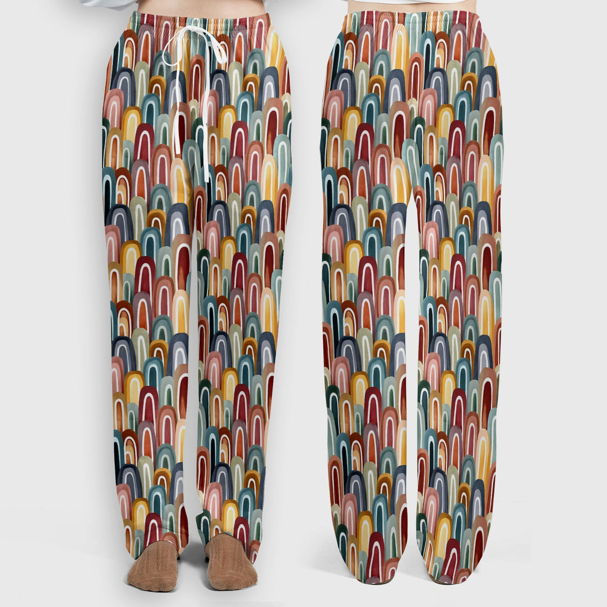 Retro Boho Rainbow Arch Nurse Scrub Set