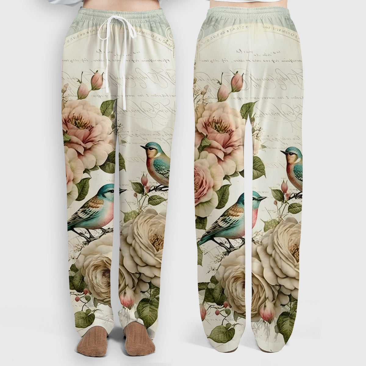 Vintage Birds Rose Nurse Scrub Set