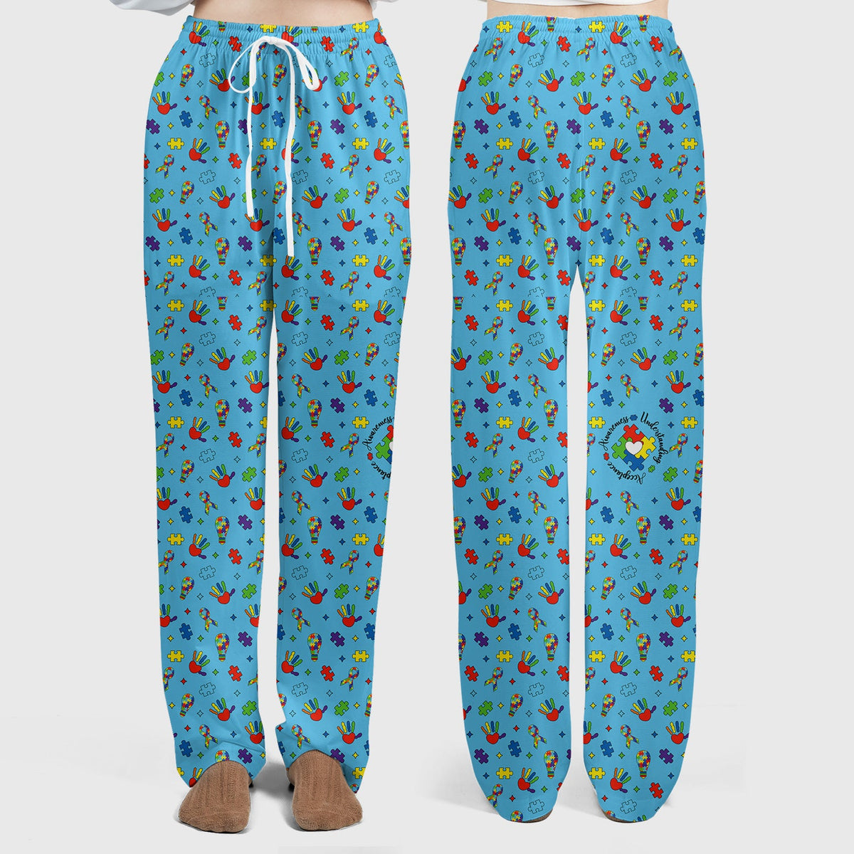 Autism Awareness Colorful Puzzle Nurse Scrub Set
