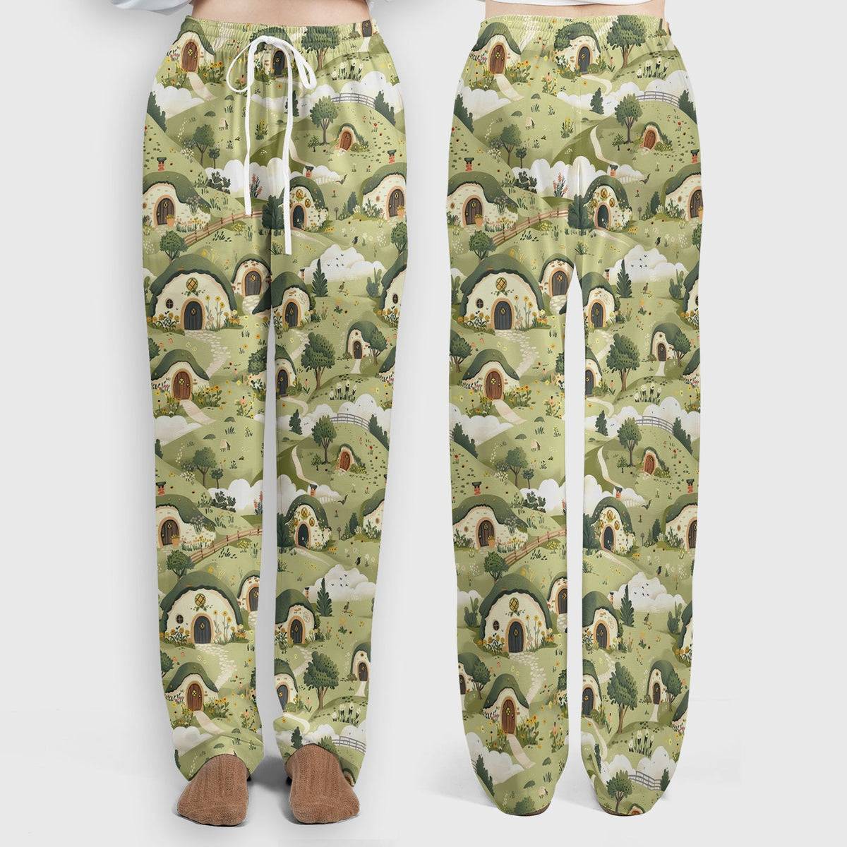 Cozy Hobbit Village Landscape Nurse Scrub Set