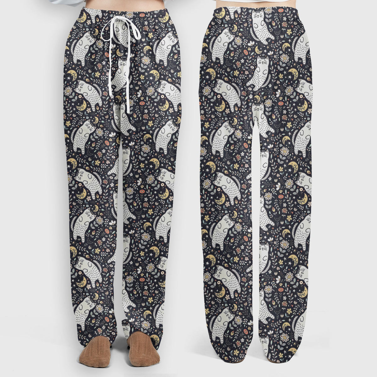Moonlit Floral Cat Nurse Scrub Set