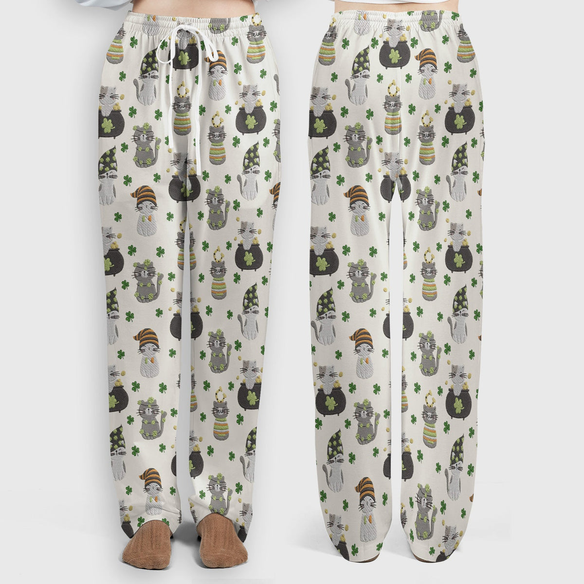 St Patrick Lucky Cat Shamrock Nurse Scrub Set