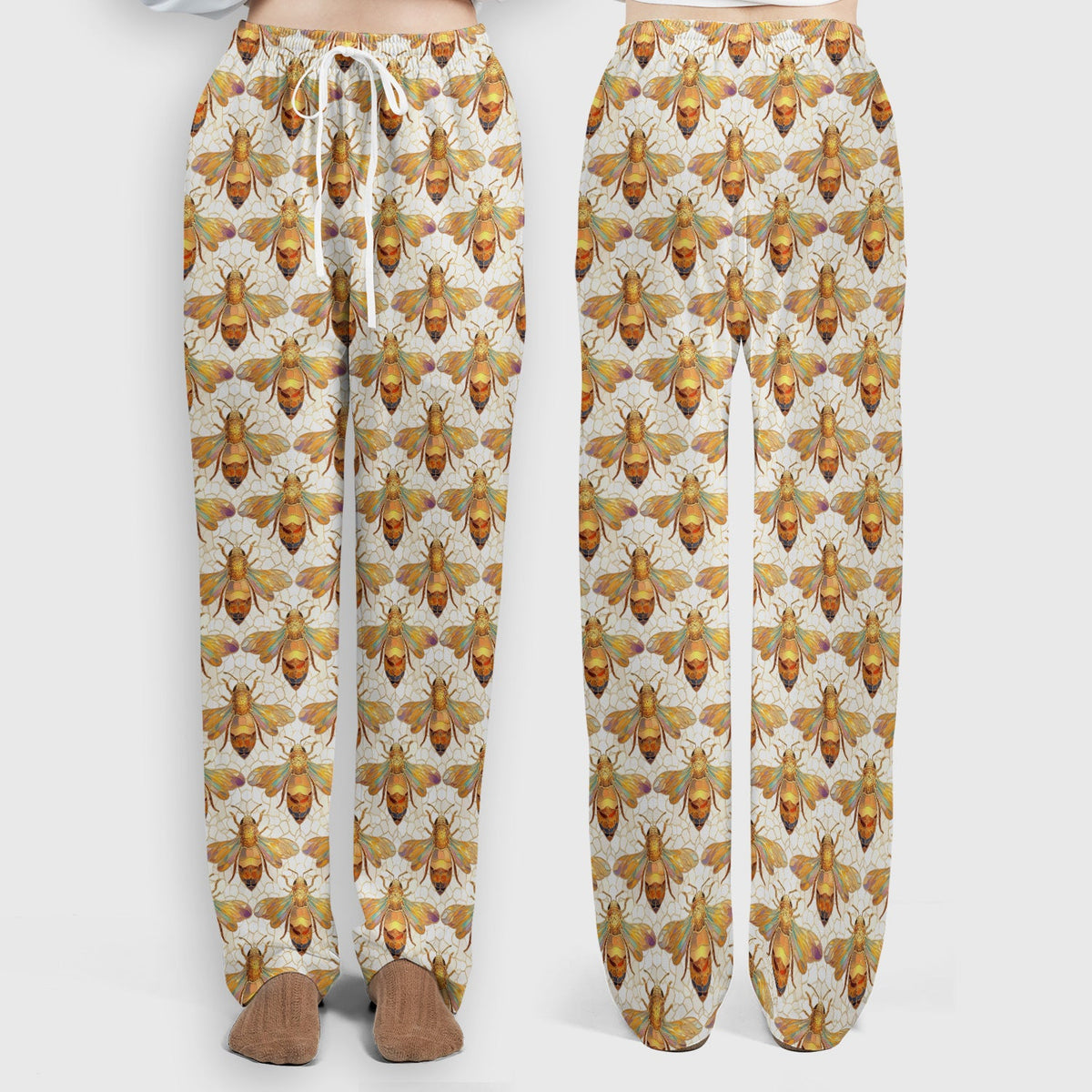 Golden Honey Bee Honeycomb Nurse Scrub Set