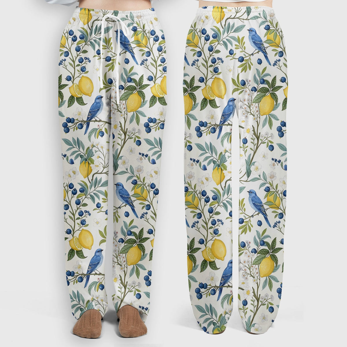 Cute Bluebird Lemon Berry Nurse Scrub Set