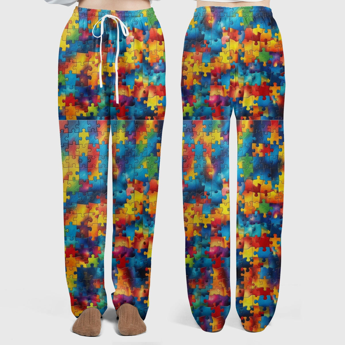 Rainbow Puzzle Piece Nurse Scrub Set
