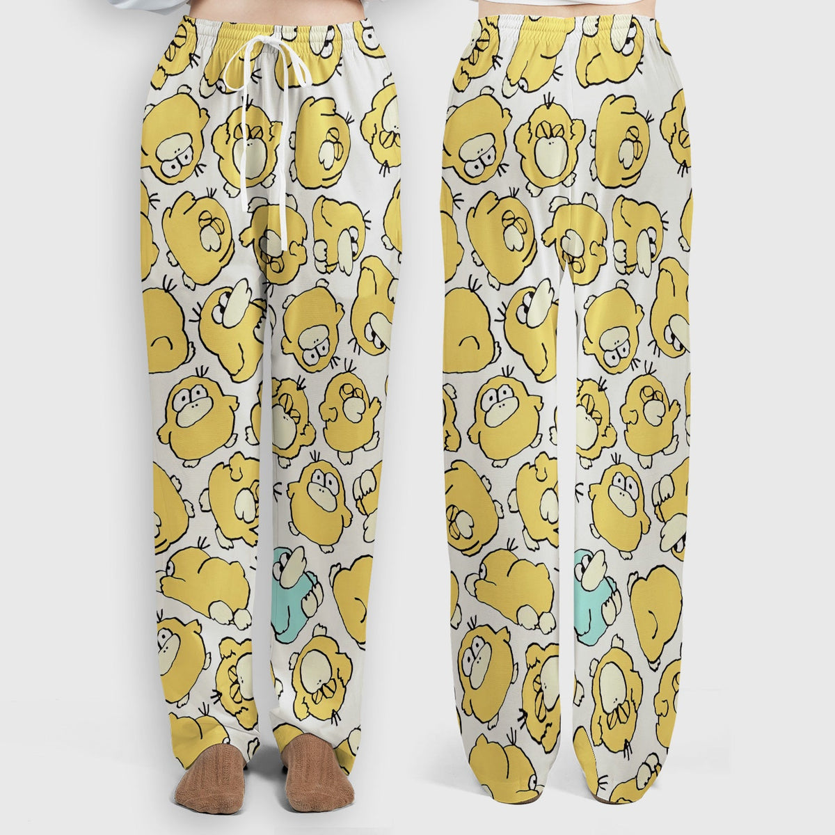 Yellow Cartoon Duck Nurse Scrub Set