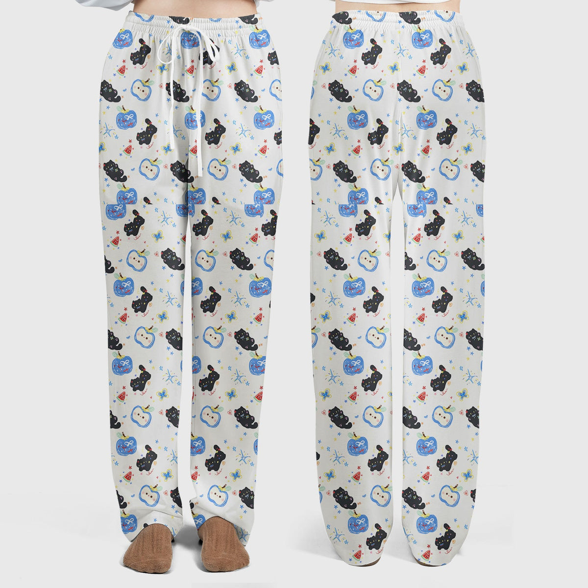 Black Cat Apple Nurse Scrub Top