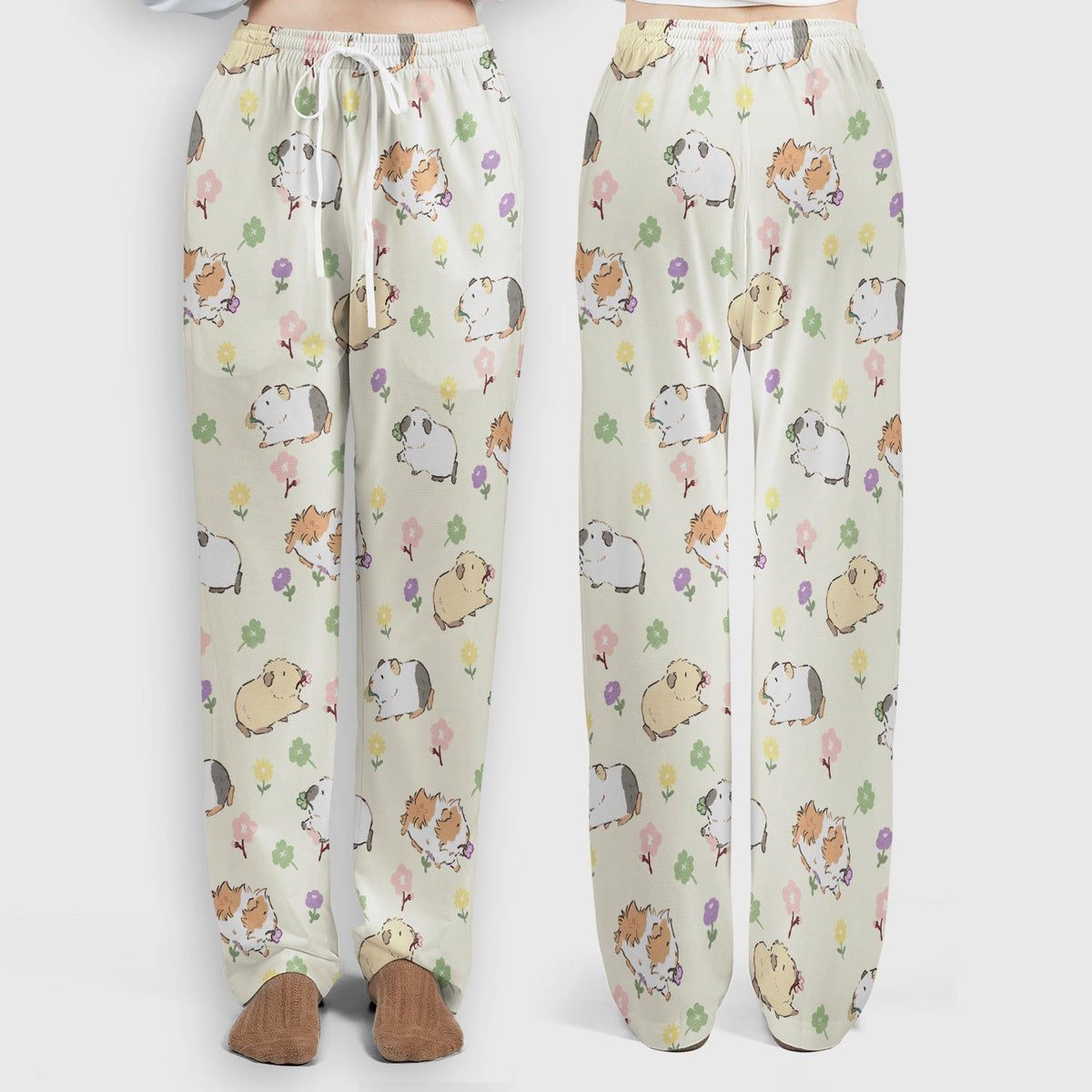 Cozy Guinea Pig Floral Doodle Nurse Scrub Set
