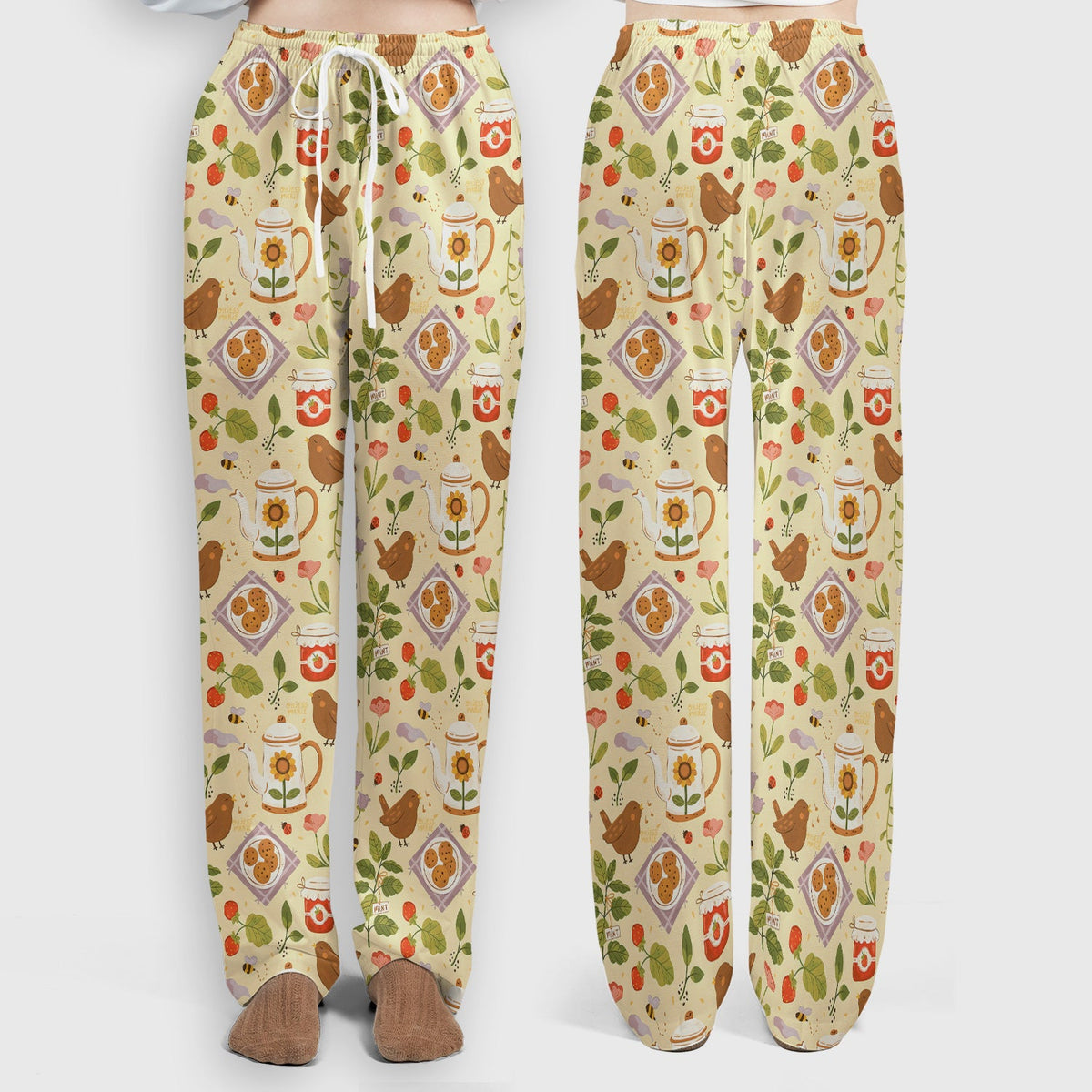 Garden Tea Bird Strawberry Nurse Scrub Set
