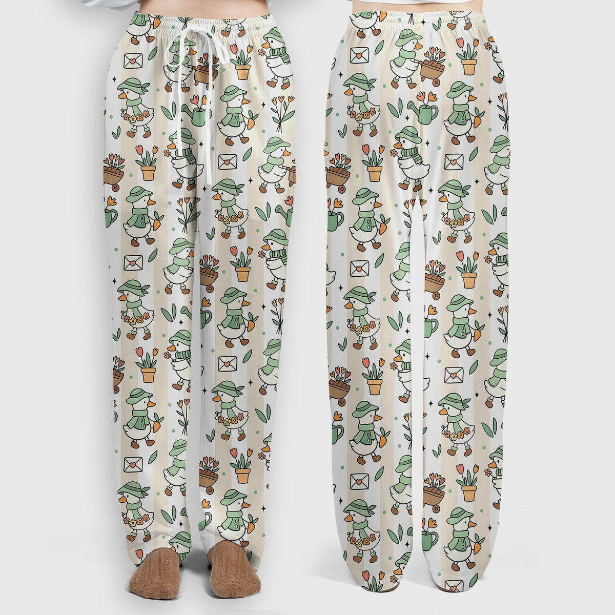 Gardening Duck Floral Nurse Scrub Set