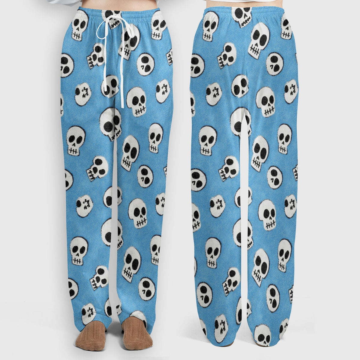 Blue Skull Nurse Scrub Set - Halloween Gift