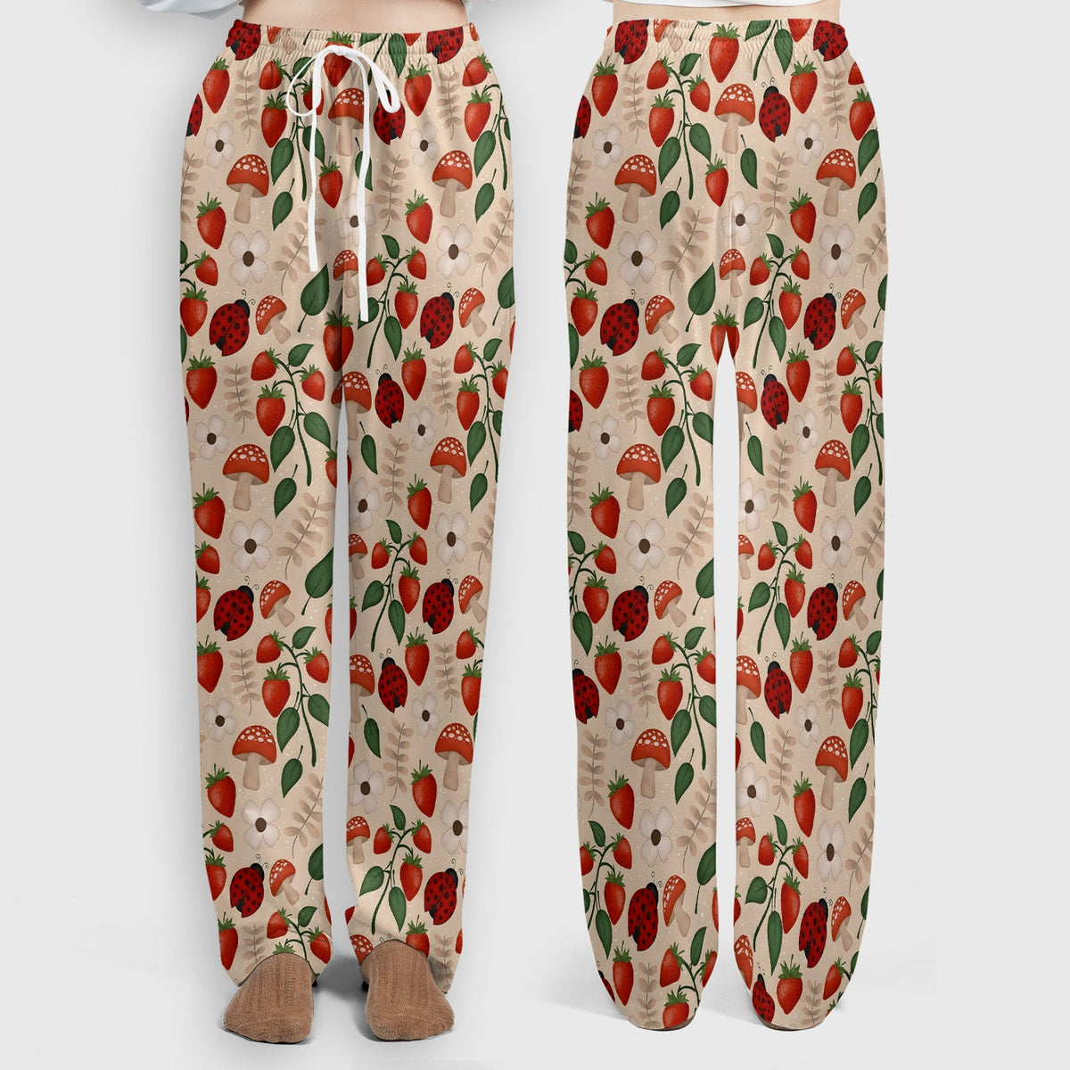 Strawberry Ladybug Mushroom Floral Nurse Scrub Set
