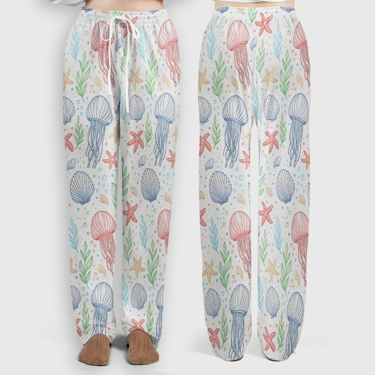 Ocean Jellyfish Starfish Seashell Nurse Scrub Set