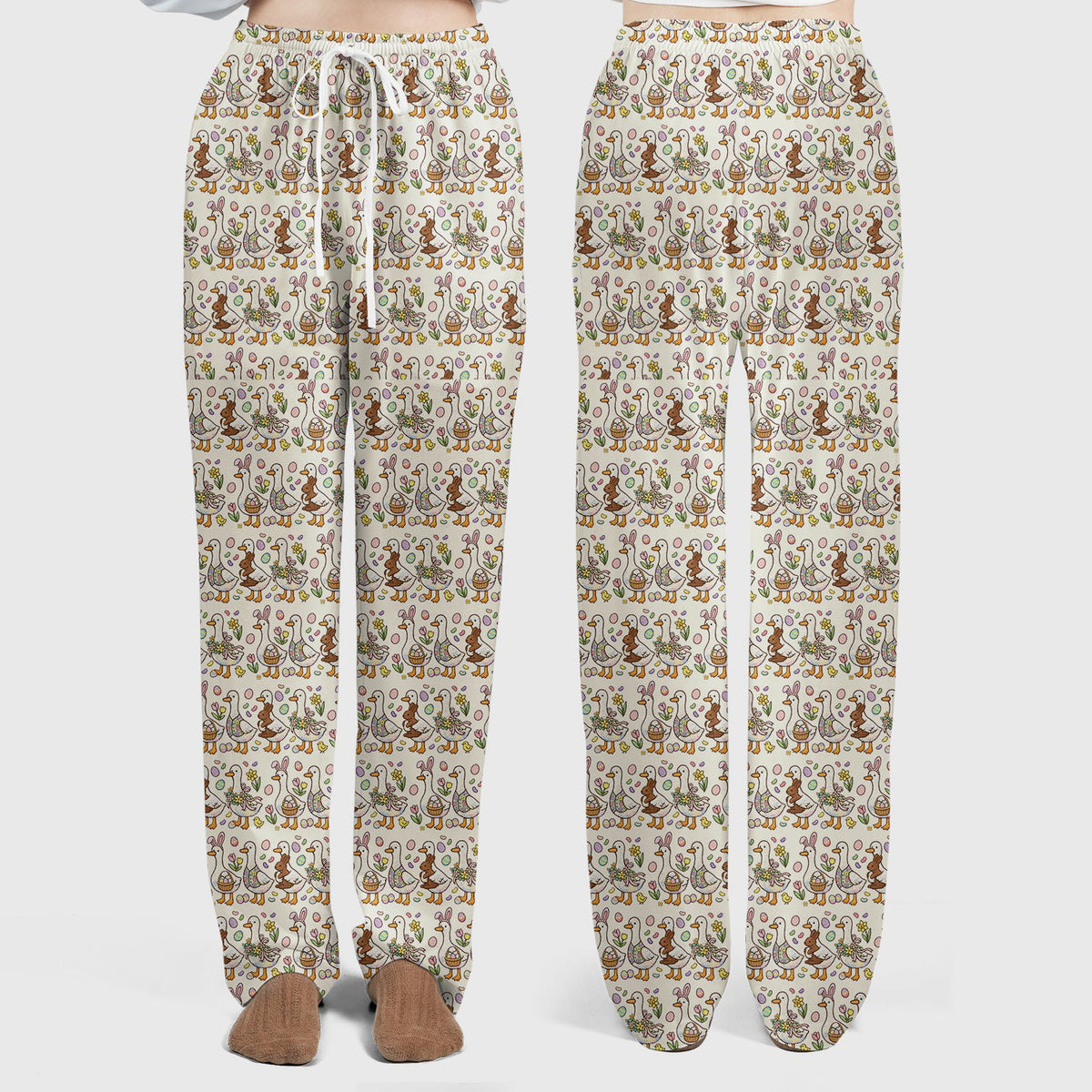 Duck Bunny Egg Floral Nurse Scrub Set - Easter Gift